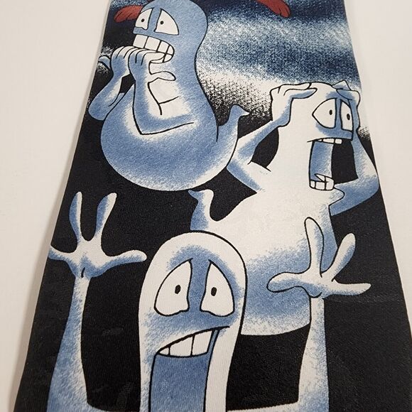 Looney Tunes Vintage Taz Tazmanian Devil Ghost Halloween Mens Tie - Picture 4 of 7